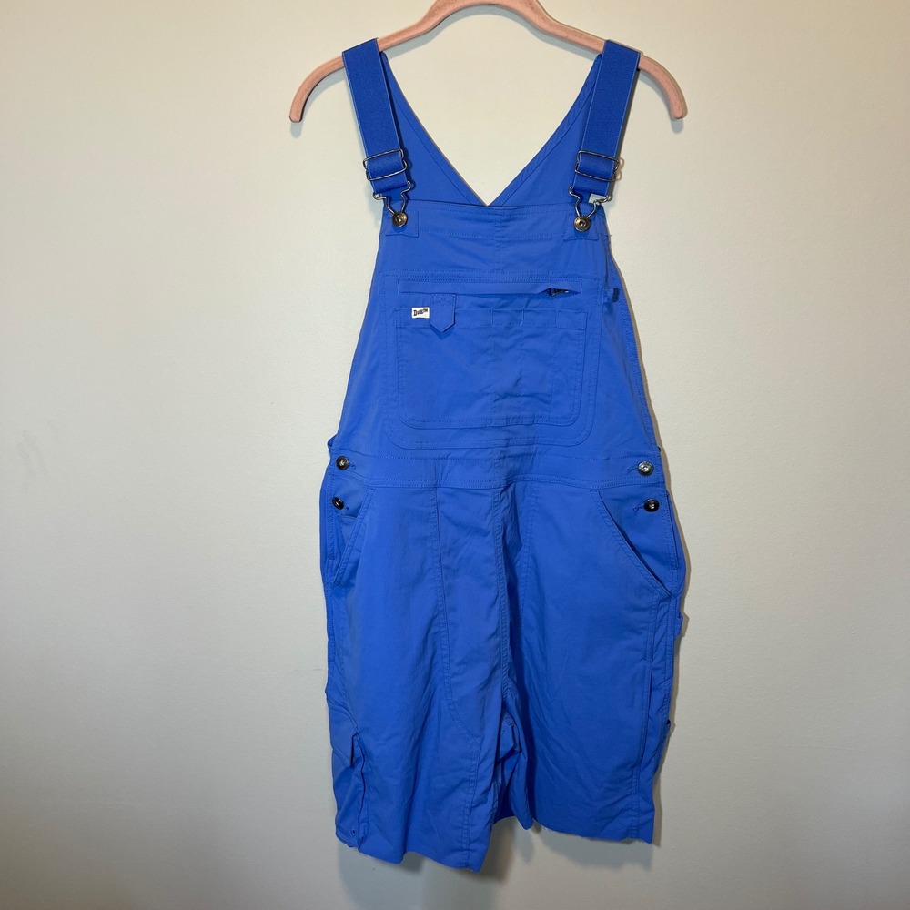 Duluth Trading Co Heirloom Gardening Shortalls Blue Nylon Ripstop Overalls M